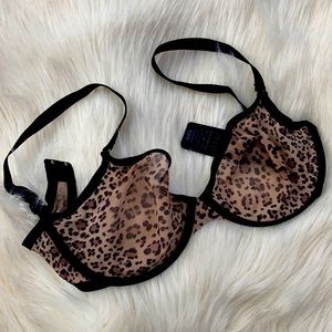 NEW Cuup The Plunge Bra 32G in Leopard